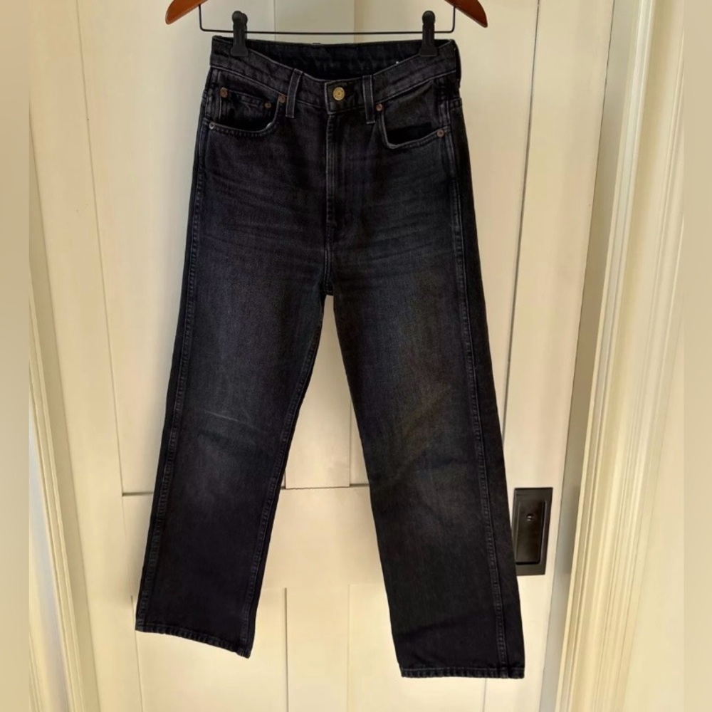 B Sides Plein Relaxed Straight Stil Black Jean - Made in USA - size 25 - Picture 9 of 13